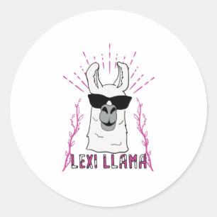 Lexi Llama Runder Aufkleber