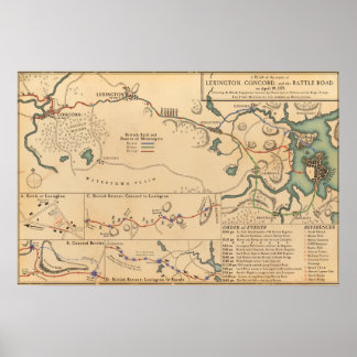 Lexington, Concord und die Battle Road Poster