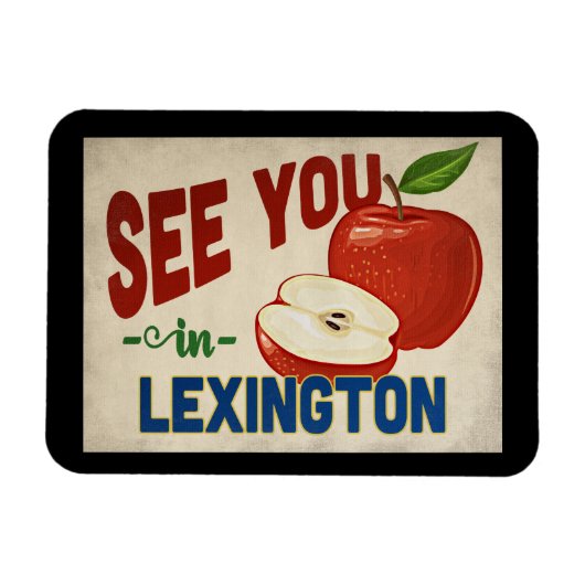 Lexington Kentucky Apple - Vintage Travel Magnet (Horizontal)