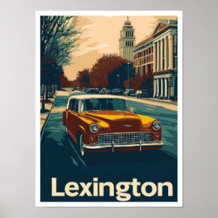 Lexington Kentucky Art Vintage Reise Illustration Poster