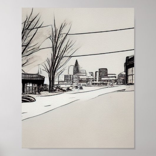 Lexington Kentucky Comic Stil Poster (Vorne)