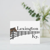Lexington Kentucky Horse and Fence Postkarte (Stehend Vorderseite)