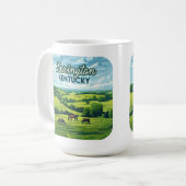 Lexington Kentucky Horses Bluegrass Farm Vintag Kaffeetasse (Vorderseite Links)
