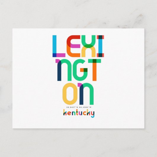 Lexington Kentucky Mid Century, Pop Art, Postkarte (Vorderseite)