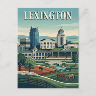 Lexington Kentucky Pferdeland Vintage Poster Postkarte