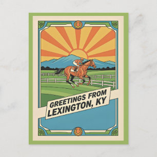 Lexington Kentucky Pferderennen Stil Postkarte