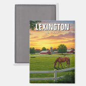 Lexington Kentucky Postcard Pferdefarm Magnet (Vorderseite/Rückseite)