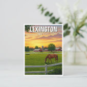 Lexington Kentucky Postcard Pferdefarm Postkarte (Stehend Vorderseite)