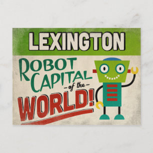 Lexington Kentucky Roboter - Lustige Vintage Postkarte