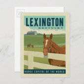 Lexington, KY | Hauptstadt der Pferde Postkarte (Vorne/Hinten)