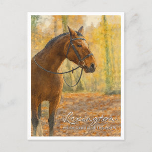 Lexington KY Horse Hauptstadt   Aquarell Feiertagspostkarte