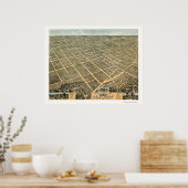 Lexington, KY Panoramic Map - 1871 Poster (Küche)