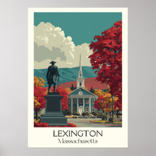 Lexington Massachusetts Vintag Minuteman Kunst Poster