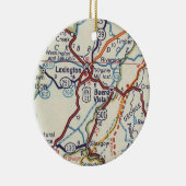 Lexington VA Vintage Karte Keramik Ornament (Rechts)