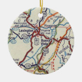 Lexington VA Vintage Karte Keramik Ornament (Vorne)