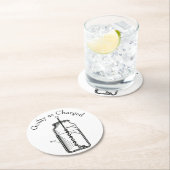 Leyden Jar Guilty als angeklagt Runder Pappuntersetzer (Vor Ort)