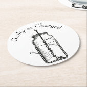 Leyden Jar Guilty als angeklagt Runder Pappuntersetzer (Angewinkelt)