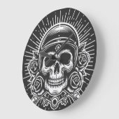 Leyenda del cráneo de motocicleta große wanduhr (Winkel)