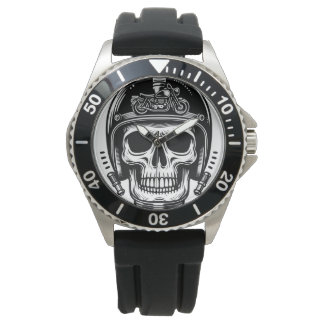 leyenda del cráneo del motociclista vintage armbanduhr