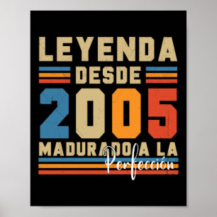 Leyenda Desde 2005 Vintag Cumpleanos Sticker Poster