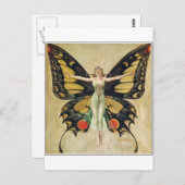 Leyendecker Butterfly-Frau Postkarte (Vorne/Hinten)