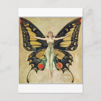 Leyendecker Butterfly-Frau Postkarte