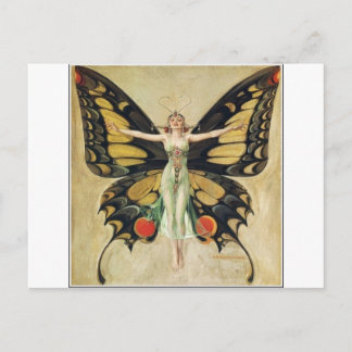 Leyendecker Butterfly-Frau Postkarte