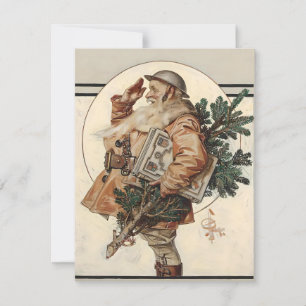 Leyendecker Christmas Santa WWI Feiertagskarte