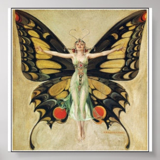 Leyendecker - Schmetterlingsfrau Poster