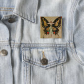Leyendecker Schmetterlingsmädchen Vintage Art Deco Button (Beispiel)
