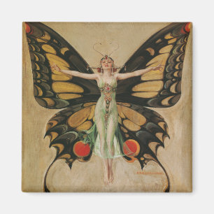 Leyendecker Schmetterlingsmädchen Vintage Art Deco Magnet
