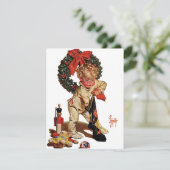 Leyendecker Weihnachts-Strumpf Feiertagskarte (Stehend Vorderseite)