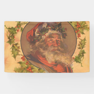 Leyendecker Weihnachtsmann Antik Viktorianisch Banner