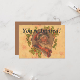 Leyendecker Weihnachtsmann Antik Viktorianisch Einladung