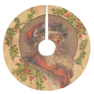 Leyendecker Weihnachtsmann Antik Viktorianisch Polyester Weihnachtsbaumdecke
