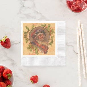 Leyendecker Weihnachtsmann Antik Viktorianisch Serviette