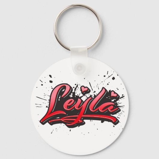 Leyla Heart Graffiti Hirger Schlüsselanhänger (Vorderseite)