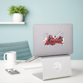 Leyla red Heart Graffiti Aufkleber Sticker (Laptop auf Schreibtisch)