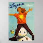Leysin, Schweiz, Skiposter Poster (Vorne)