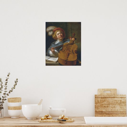 Leyster - Cello Player Poster (Küche)