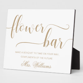 Leyton Gold Modern Minimal Blume Bar Sign Fotoplatte