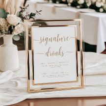 Leyton Gold Moderne Minimal Signature Drinks Zeich