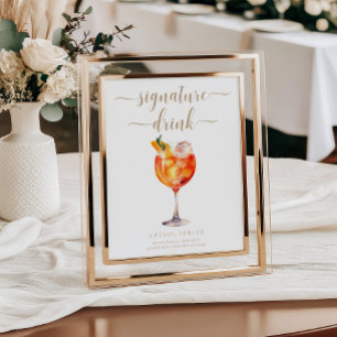 Leyton Gold Moderne Minimale Signatur Trinkschild Poster