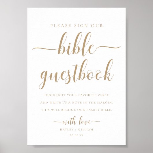 Leyton Gold Sign Our Bible Wedelbook Poster (Vorne)