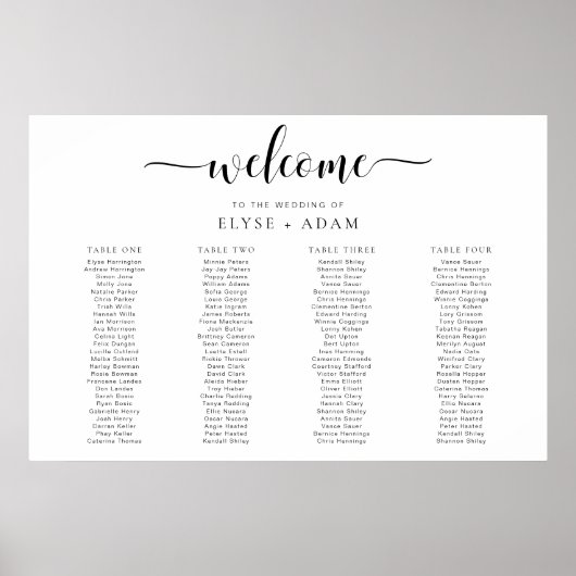 Leyton Minimal 4 Bankett Tischplatine Poster (Vorne)