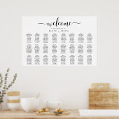 Leyton Modern Minimal 24 Tischplatinen Poster (Küche)