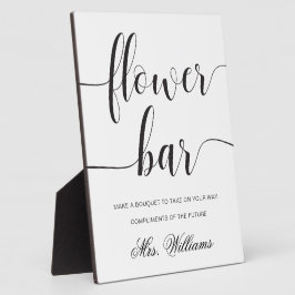 Leyton Modern Minimal Blume Bar Sign Fotoplatte