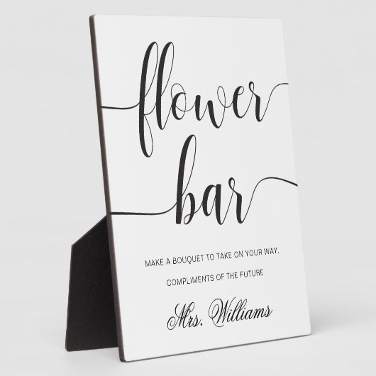 Leyton Modern Minimal Blume Bar Sign Fotoplatte (Seite)