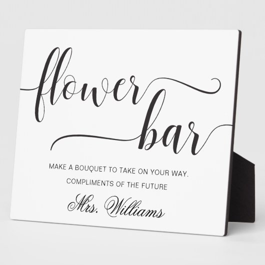 Leyton Modern Minimal Blume Bar Sign Fotoplatte (Seite)