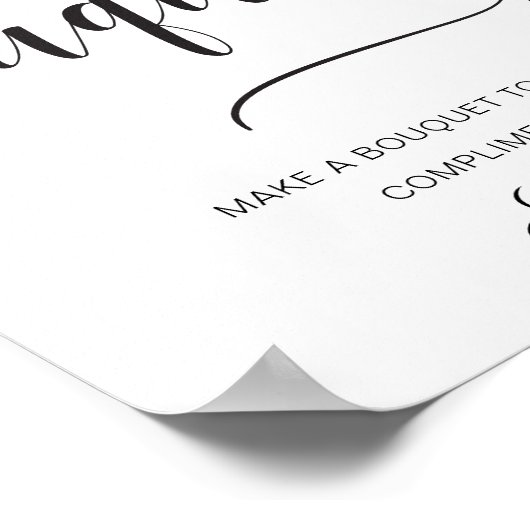 Leyton Modern Minimal Bouquet Bar Sign Poster (Ecke)